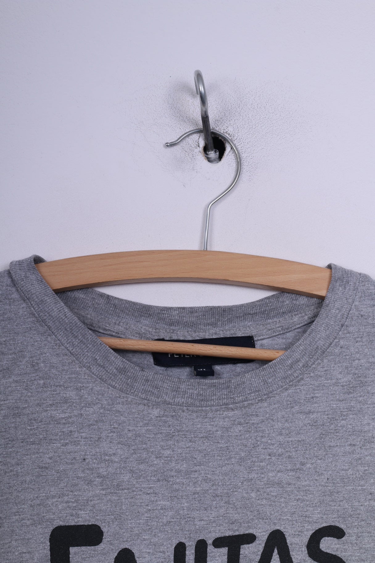 Peter Gordon Chemise graphique XL(L) pour homme à manches longues en coton gris col rond Club Los Amigos 