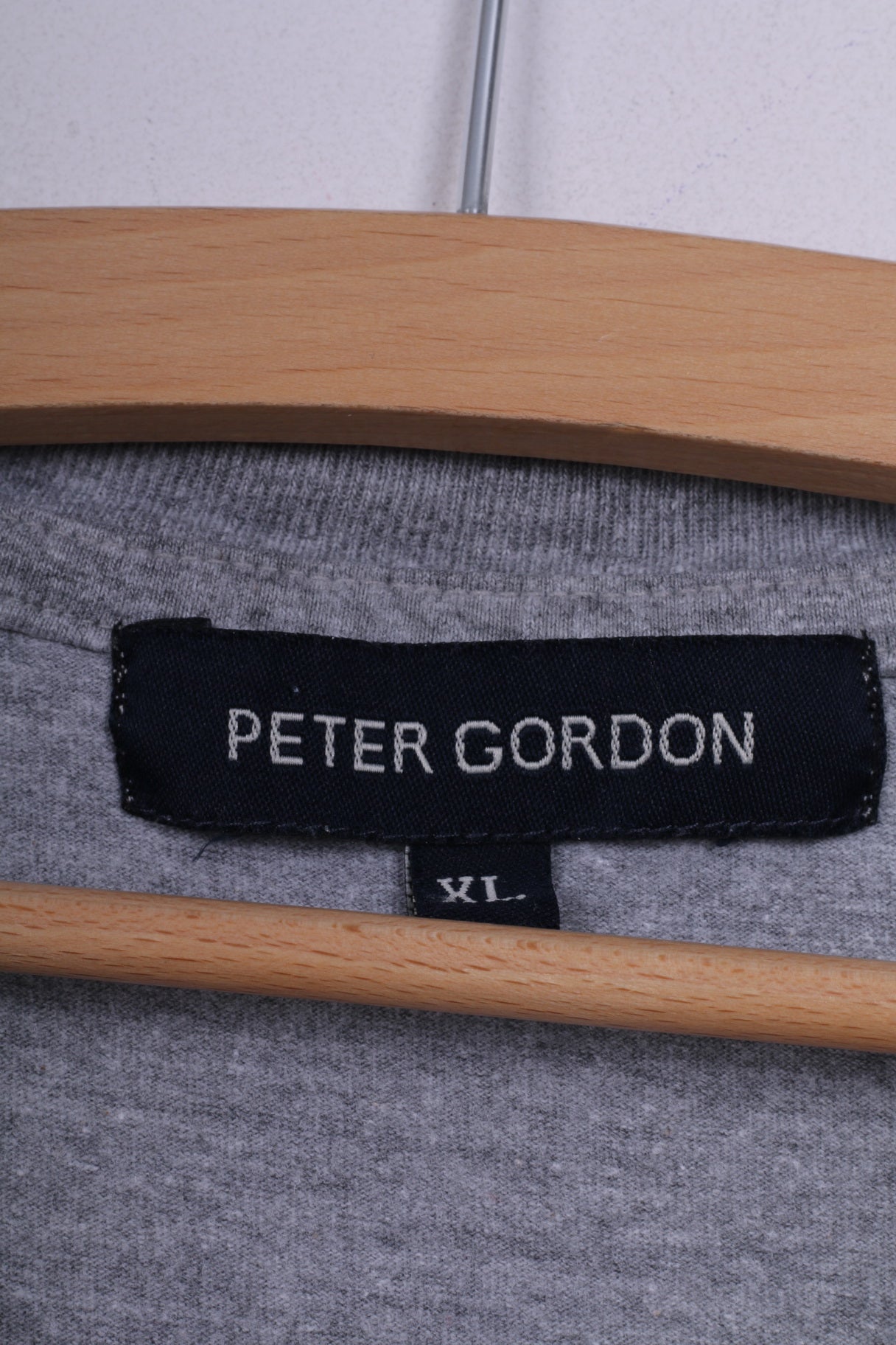 Peter Gordon Chemise graphique XL(L) pour homme à manches longues en coton gris col rond Club Los Amigos 