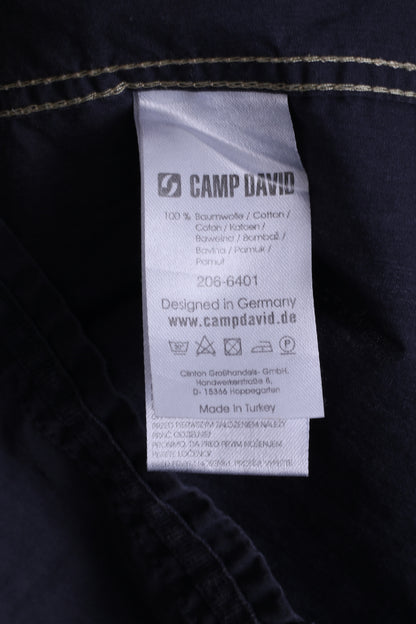 Camp David Chemise décontractée pour homme en coton gris coupe régulière brodée