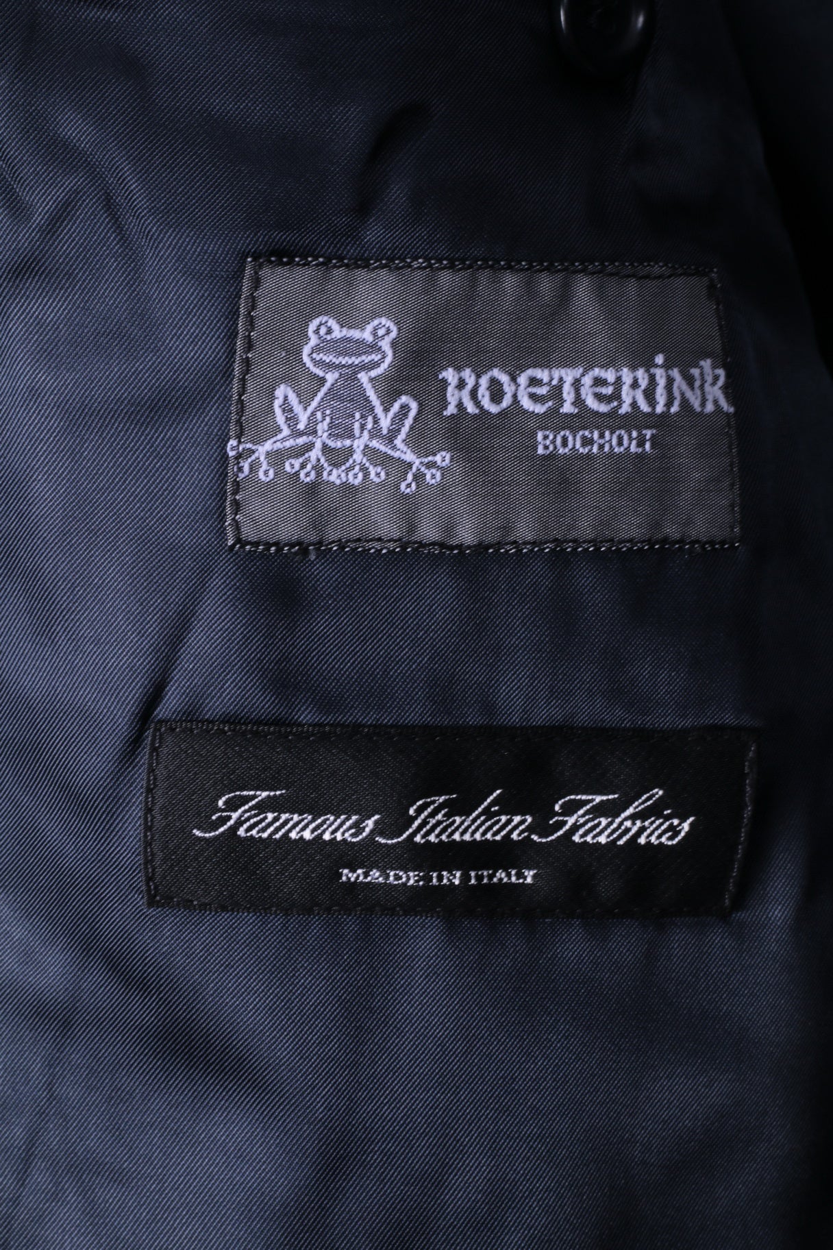 Roeterink Bocholt Uomo 50 40 Blazer Blu Vintage Check Giacca 100% Lana Made in Italy