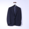FATINA Hommes 54 S Blazer Marine 100% Laine Classique Roma Rétro Veste Simple Boutonnage