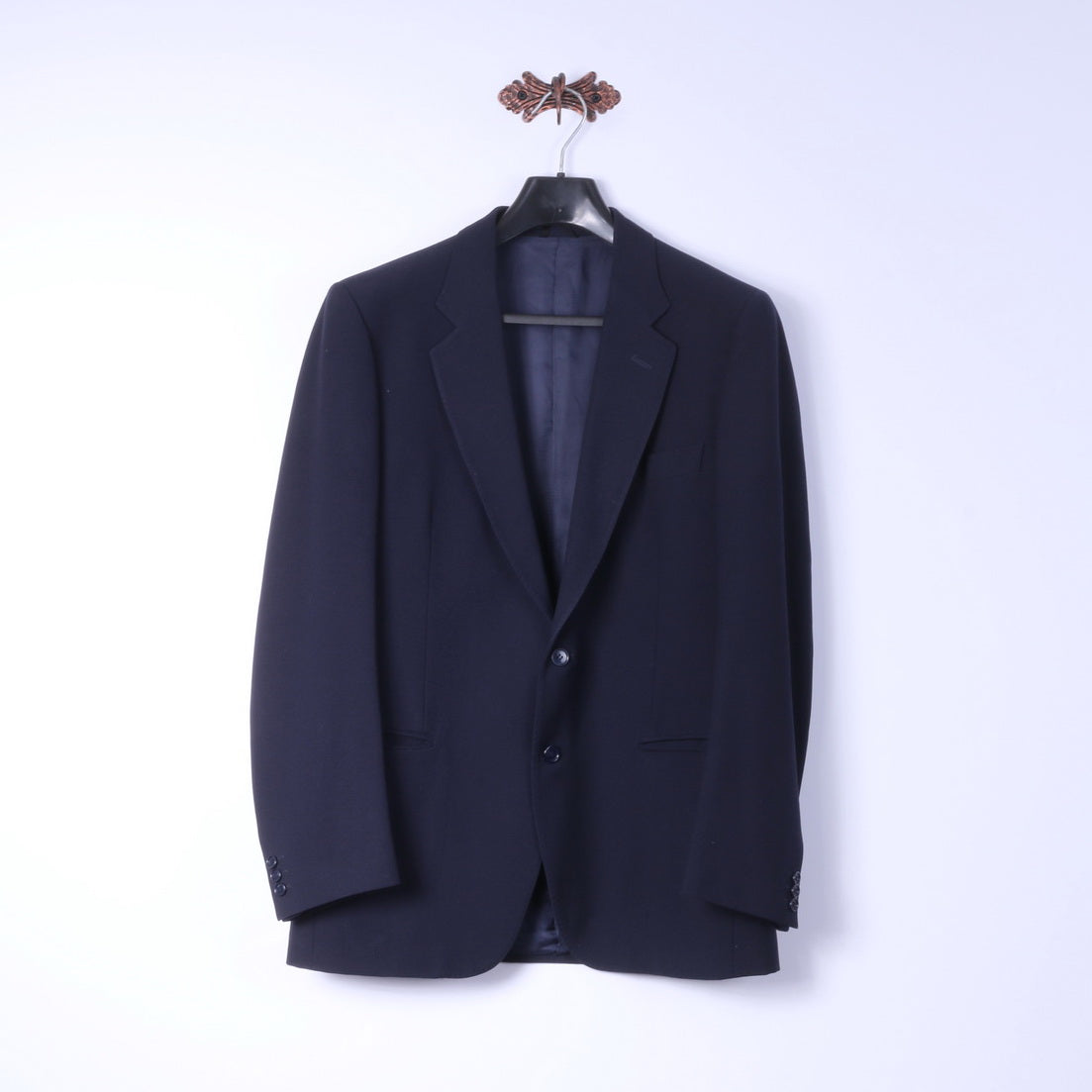 FATINA Giacca da uomo 54 S Navy 100% lana Classic Roma Retro giacca monopetto