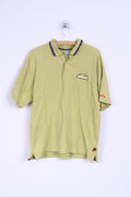 Ellesse Mens L Polo Shirt Cotton Olive Detailed Buttons