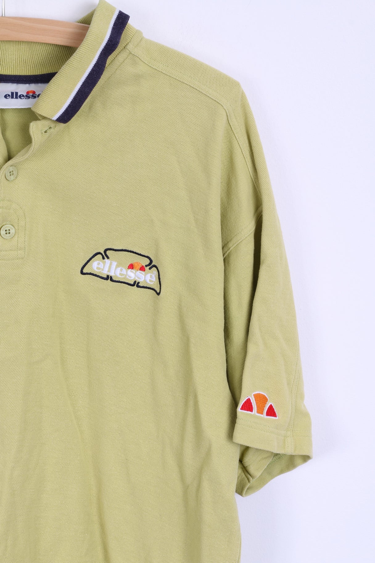 Ellesse Polo L Homme Coton Olive Boutons Détaillés