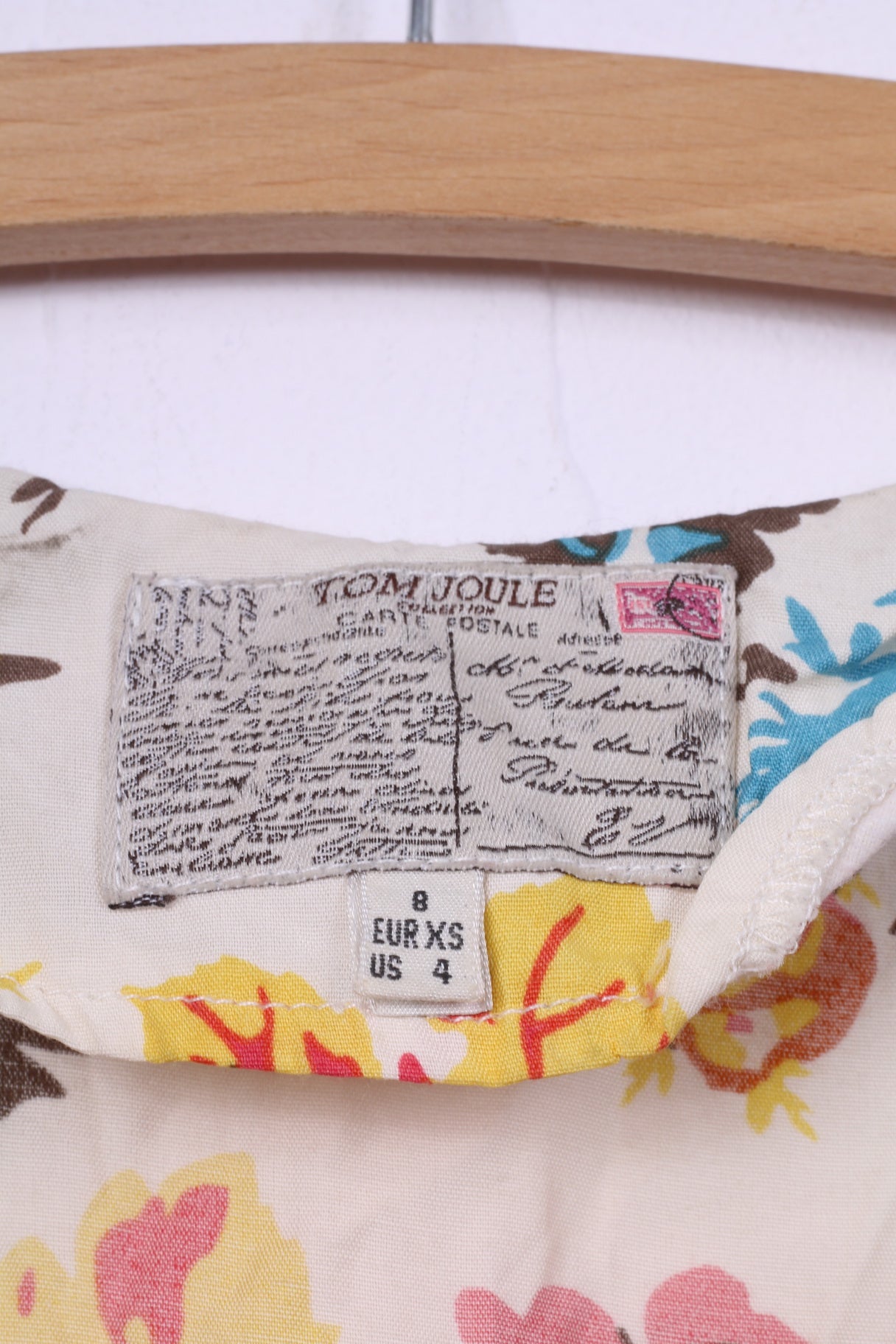 Tom Joule Womens Xs 8 Mini Dress Flowers Print Multicolor Sleeveless