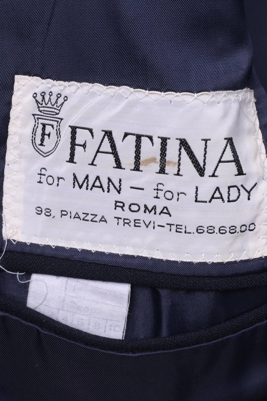 FATINA Giacca da uomo 54 S Navy 100% lana Classic Roma Retro giacca monopetto