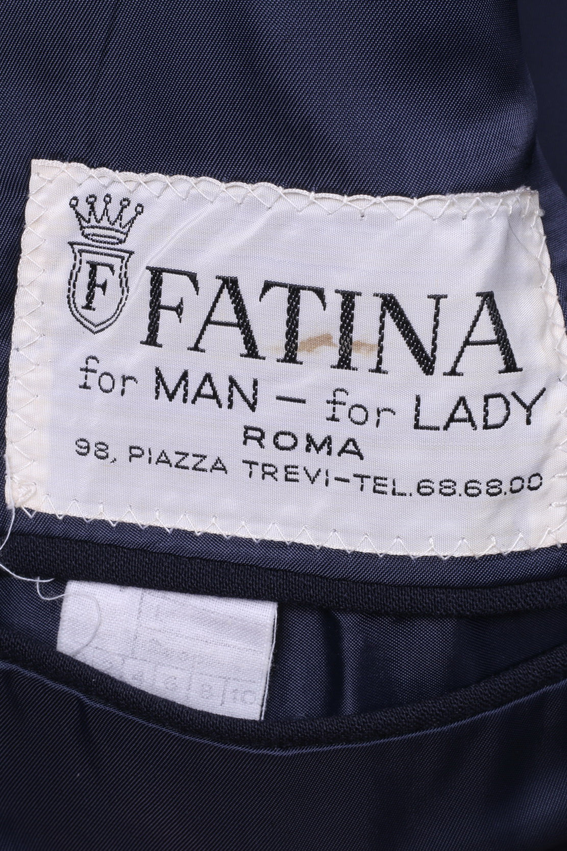 FATINA Giacca da uomo 54 S Navy 100% lana Classic Roma Retro giacca monopetto