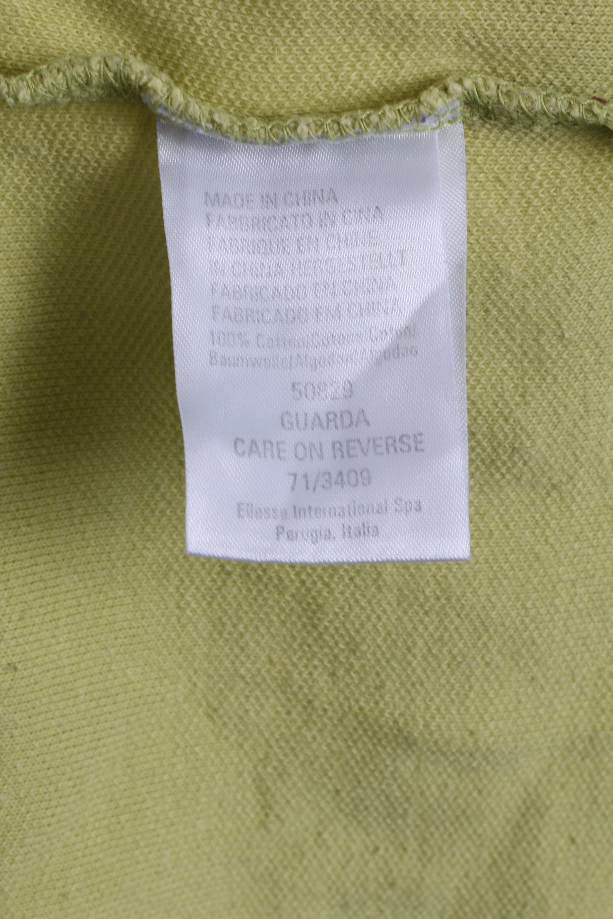 Ellesse Mens L Polo Shirt Cotton Olive Detailed Buttons