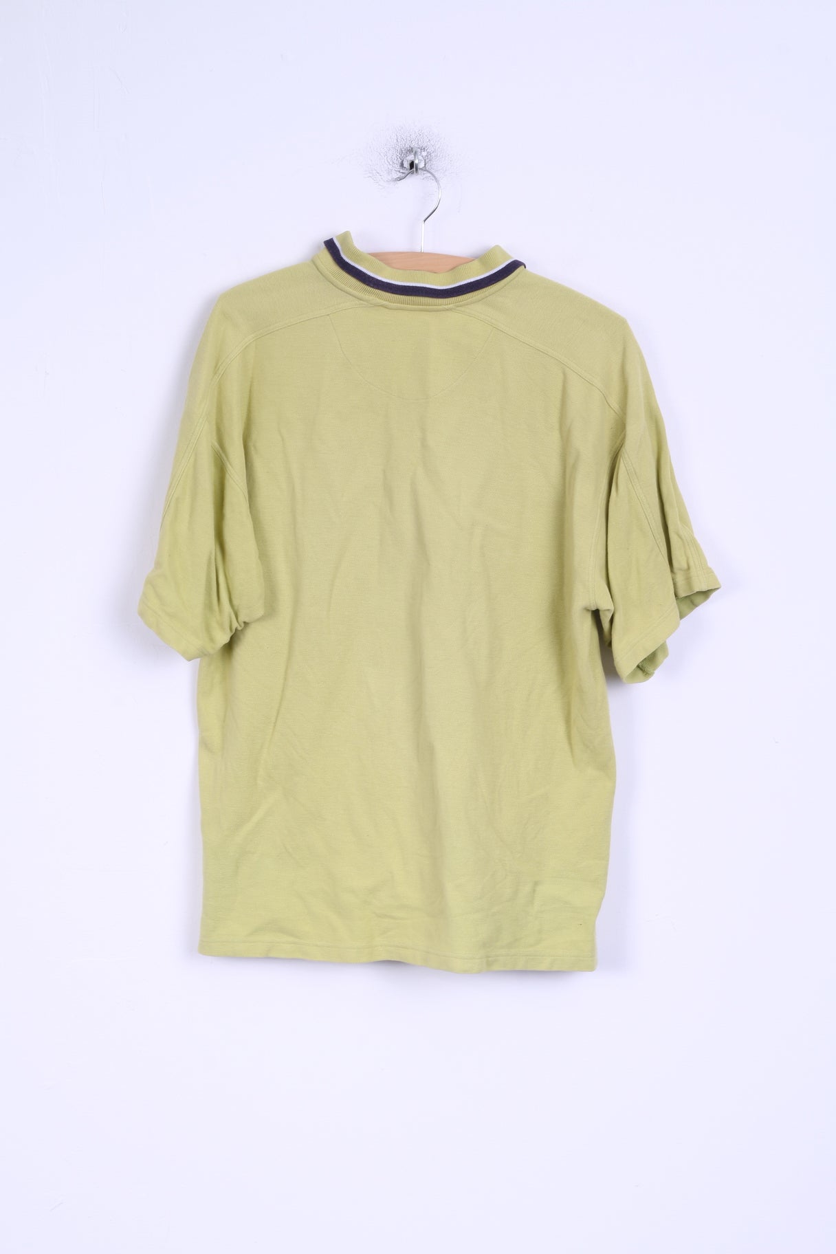 Ellesse Mens L Polo Shirt Cotton Olive Detailed Buttons