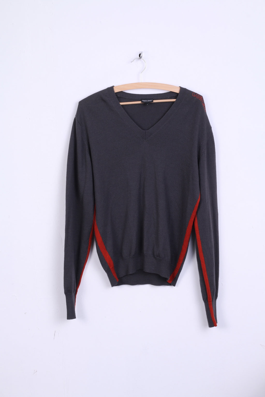 GALVIN GREEN Maglione da uomo L maglione grigio scuro con scollo a V