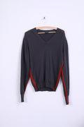 GALVIN GREEN Maglione da uomo L maglione grigio scuro con scollo a V
