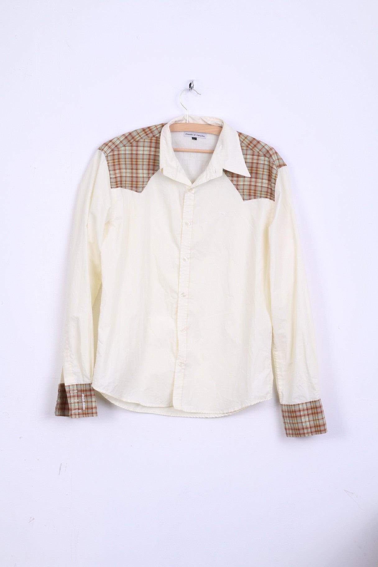 Moods of Norway Chemise décontractée M pour homme en coton écru à manches longues