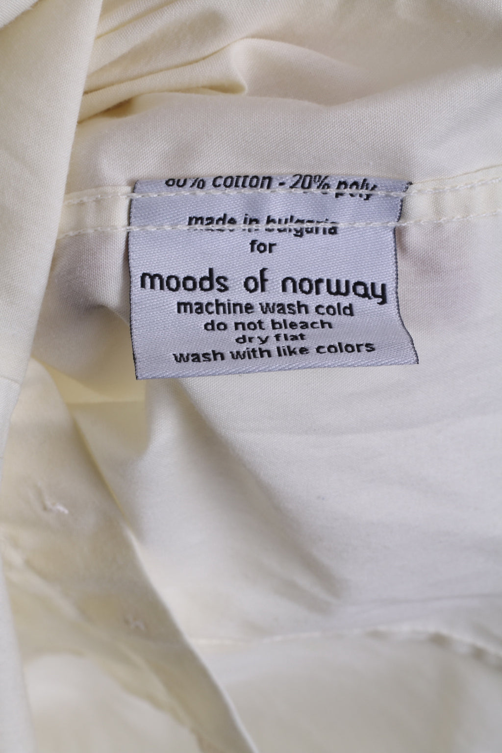 Moods of Norway Chemise décontractée M pour homme en coton écru à manches longues