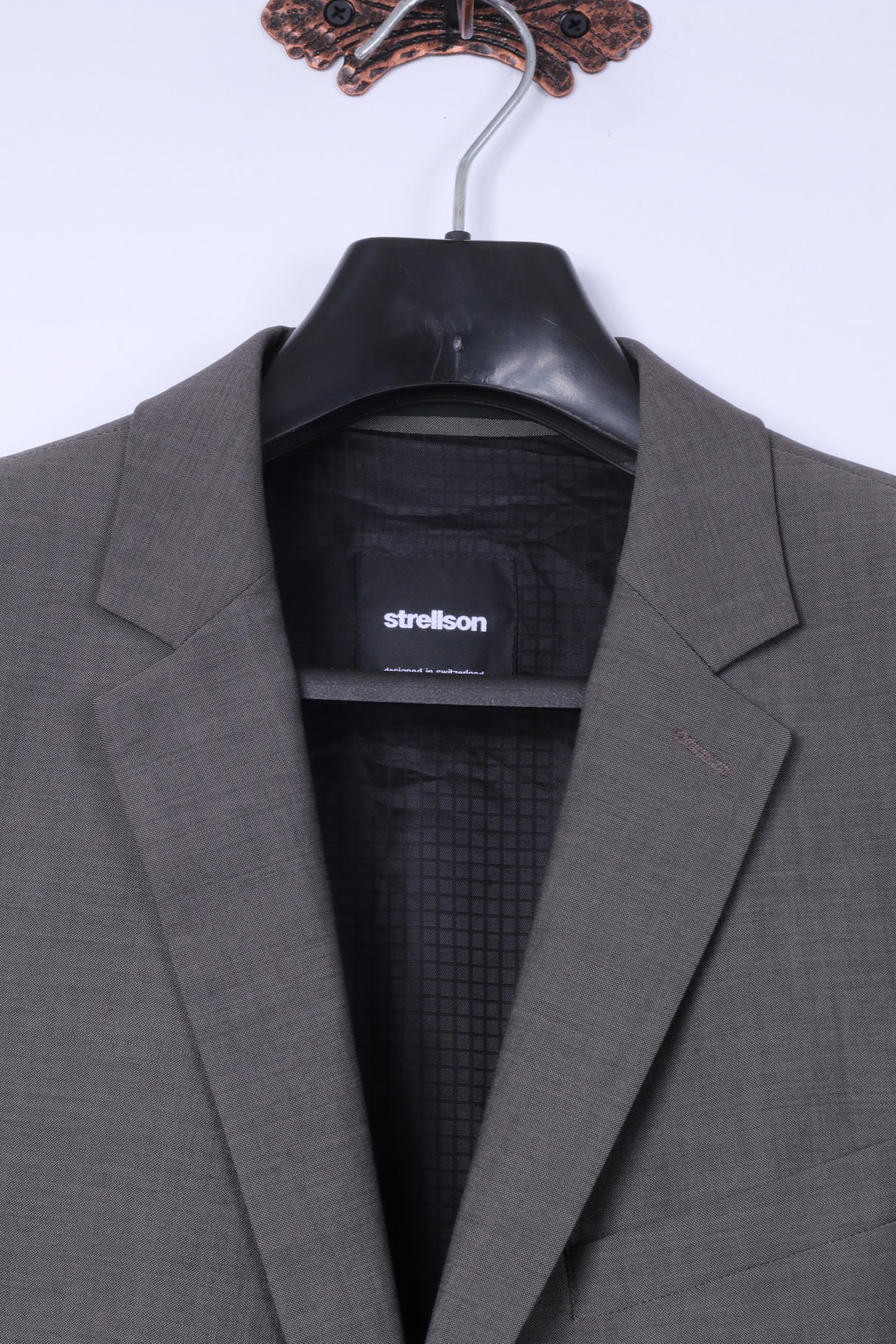 Strellson Uomo 94 36 S Blazer Grigio Lana Rick James Giacca monopetto premium