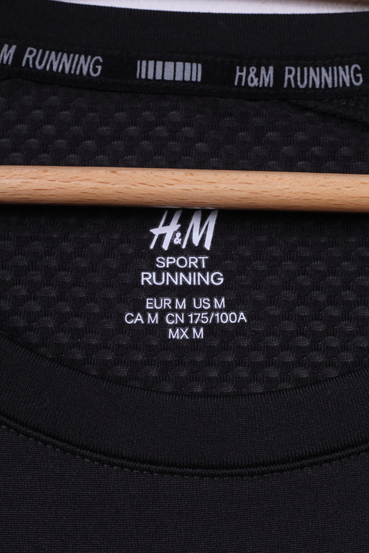H&amp;M Sport Running Hommes M Chemise À Manches Longues Noir Sportswear Top