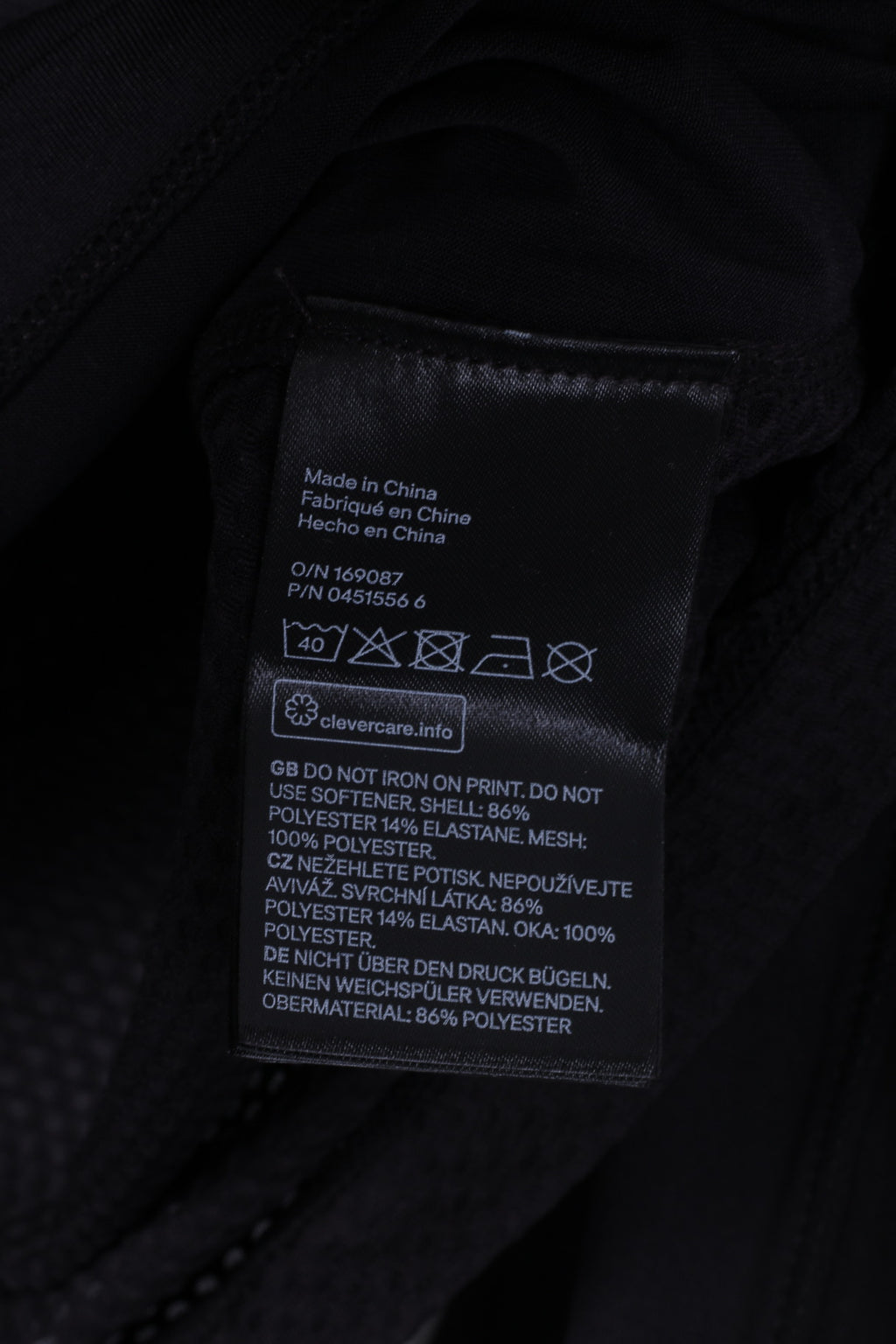 H&amp;M Sport Running Hommes M Chemise À Manches Longues Noir Sportswear Top