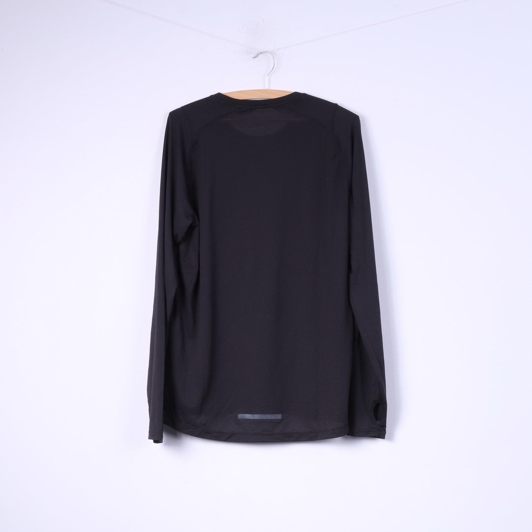 H&M Sport Running Mens M Shirt Long Sleeve Black Sportswear Top