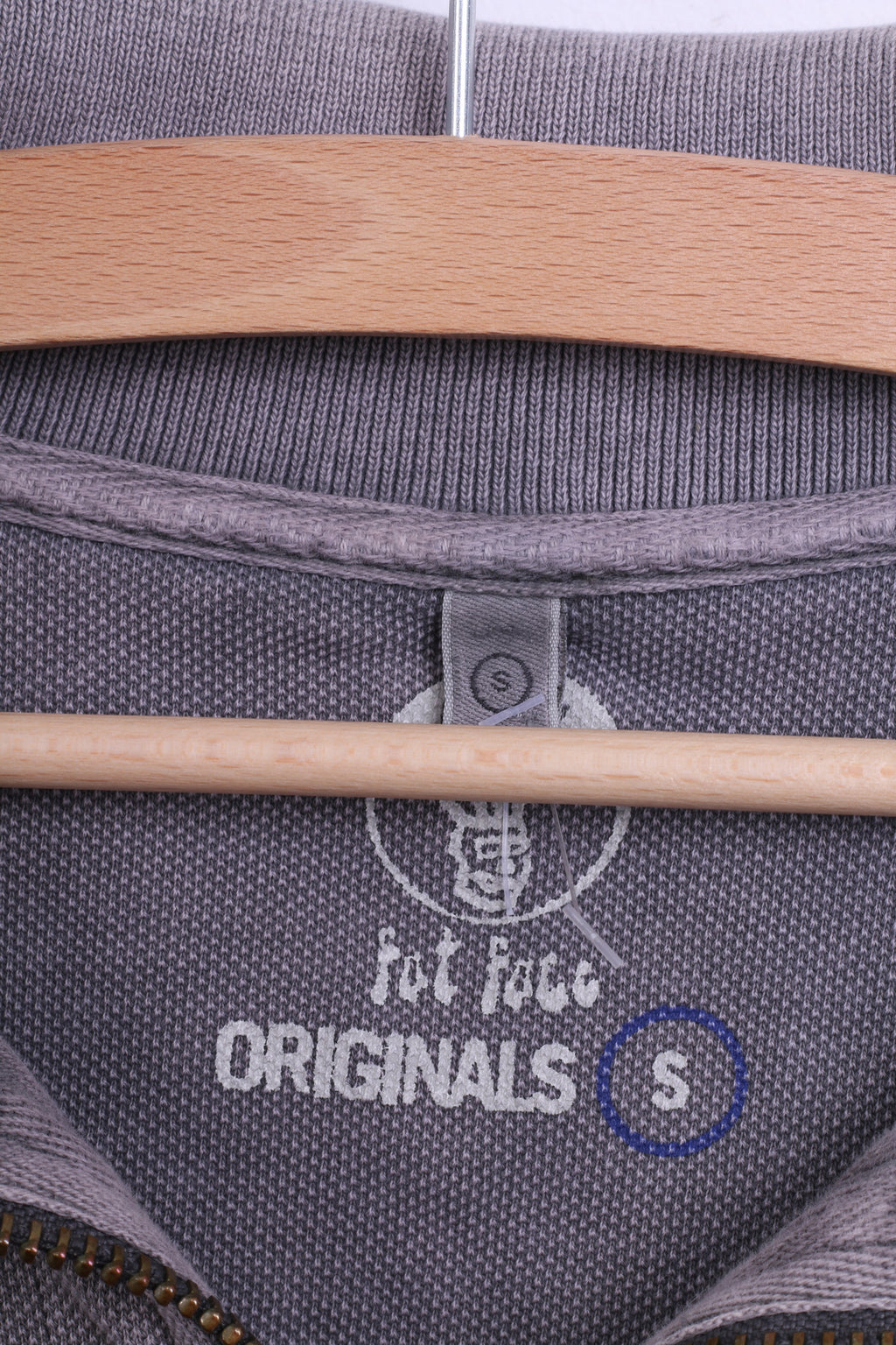 Originals Fot Face Mens S Sweatshirt Zip Neck Washed Look Cotton - RetrospectClothes