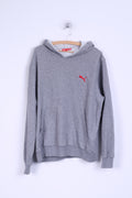 Puma Sweat à capuche L pour homme en coton gris avec poche kangourou