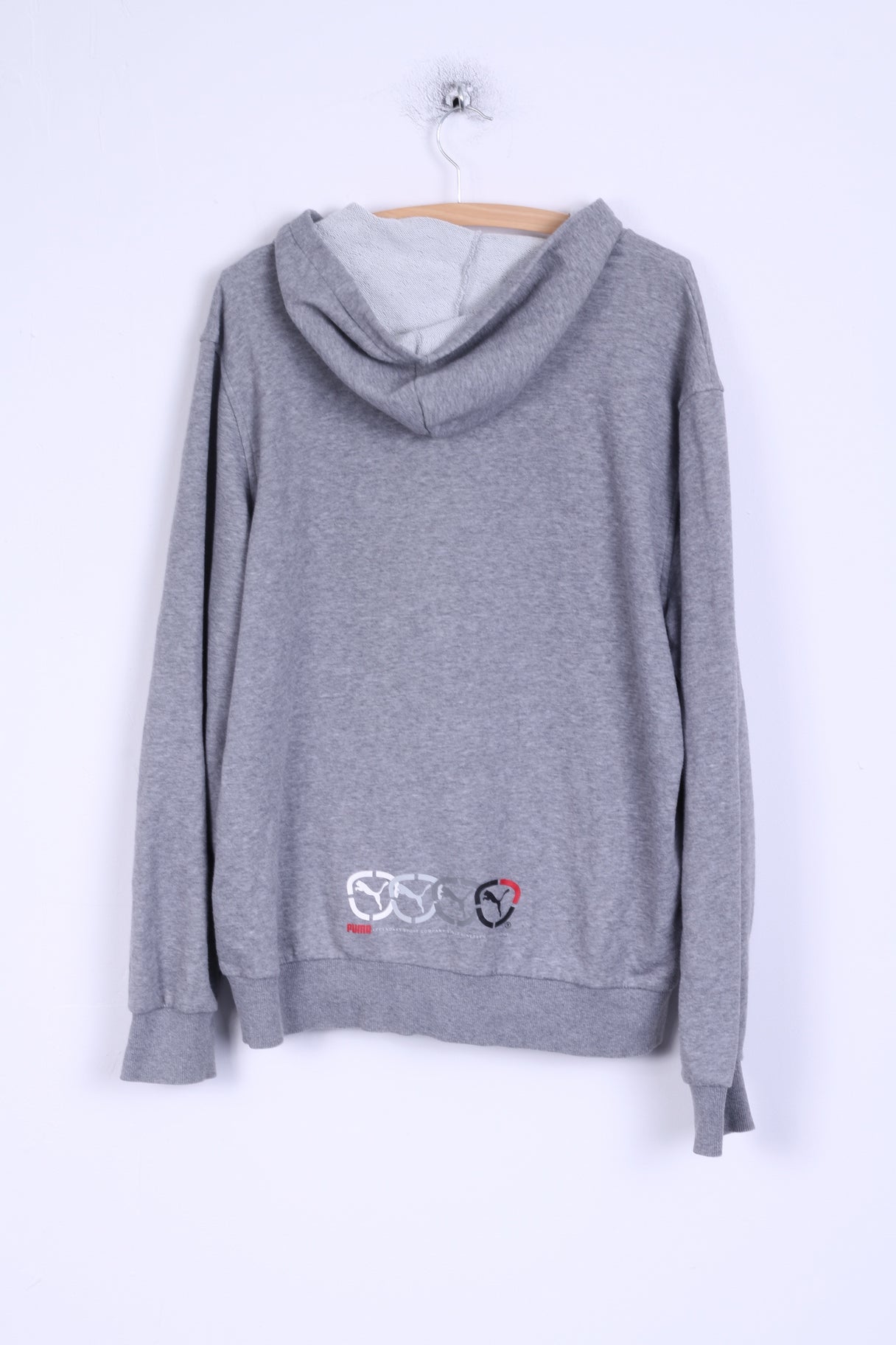 Puma Sweat à capuche L pour homme en coton gris avec poche kangourou