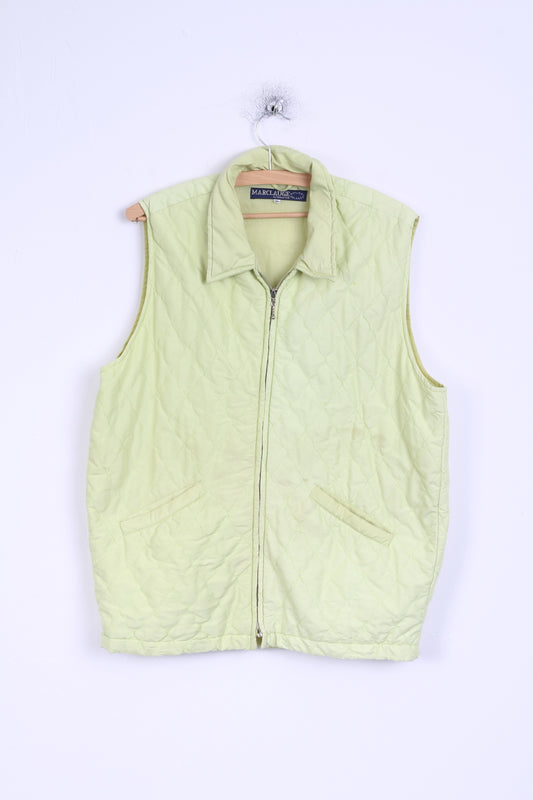 Marc Lauge Womens M Vest Lime Waistcoat Bodywarmer Quilted Lightweight Top