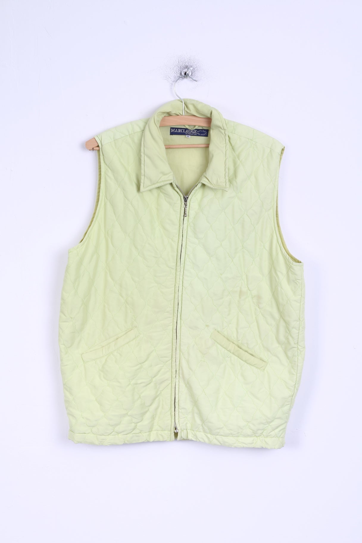 Marc Lauge Womens M Vest Lime Waistcoat Bodywarmer Quilted Lightweight Top