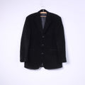 Scarlett London Mens 42 R Blazer Corduroy Black Single Breasted Top Cotton