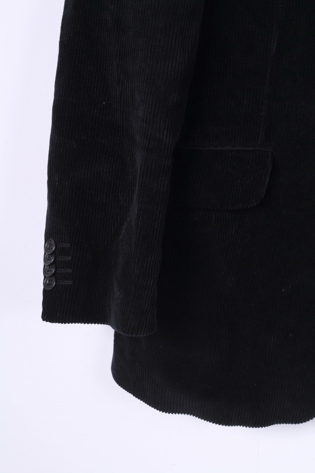 Scarlett London Uomo 42 R Blazer Velluto a coste Nero Top monopetto in cotone