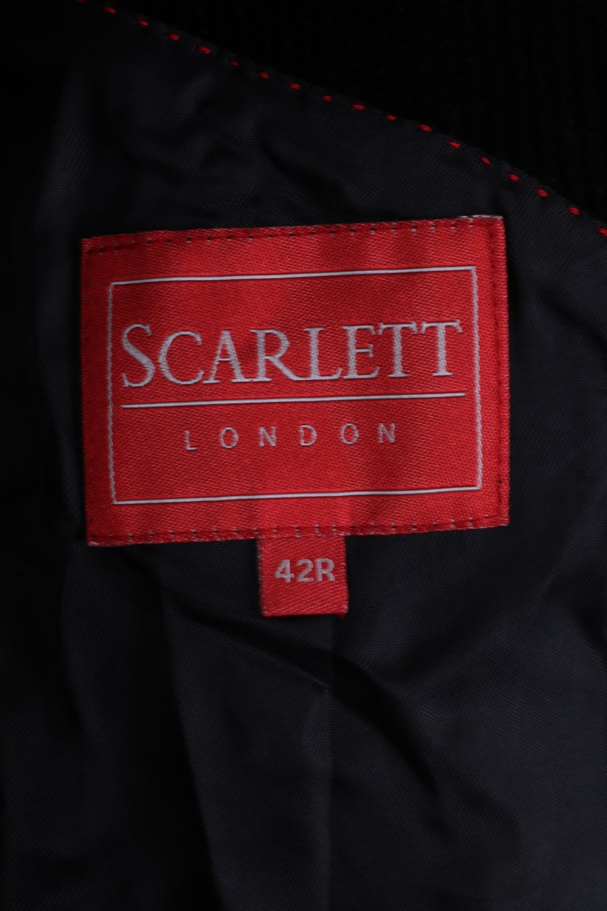Scarlett London Uomo 42 R Blazer Velluto a coste Nero Top monopetto in cotone