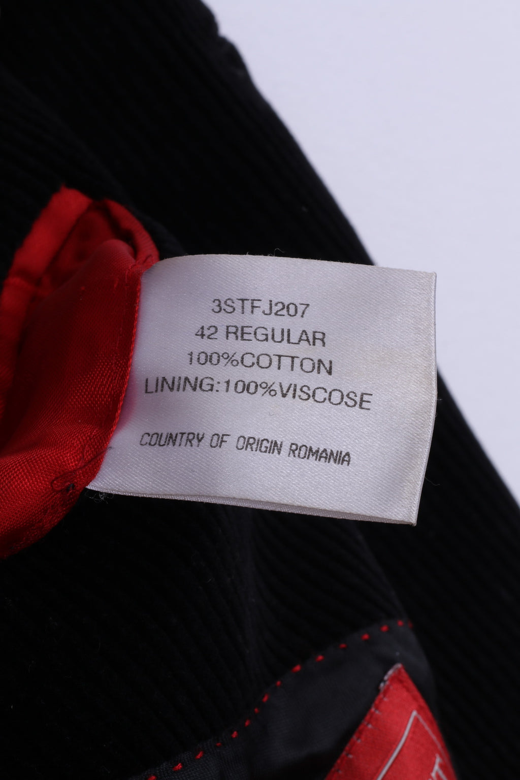 Scarlett London Uomo 42 R Blazer Velluto a coste Nero Top monopetto in cotone