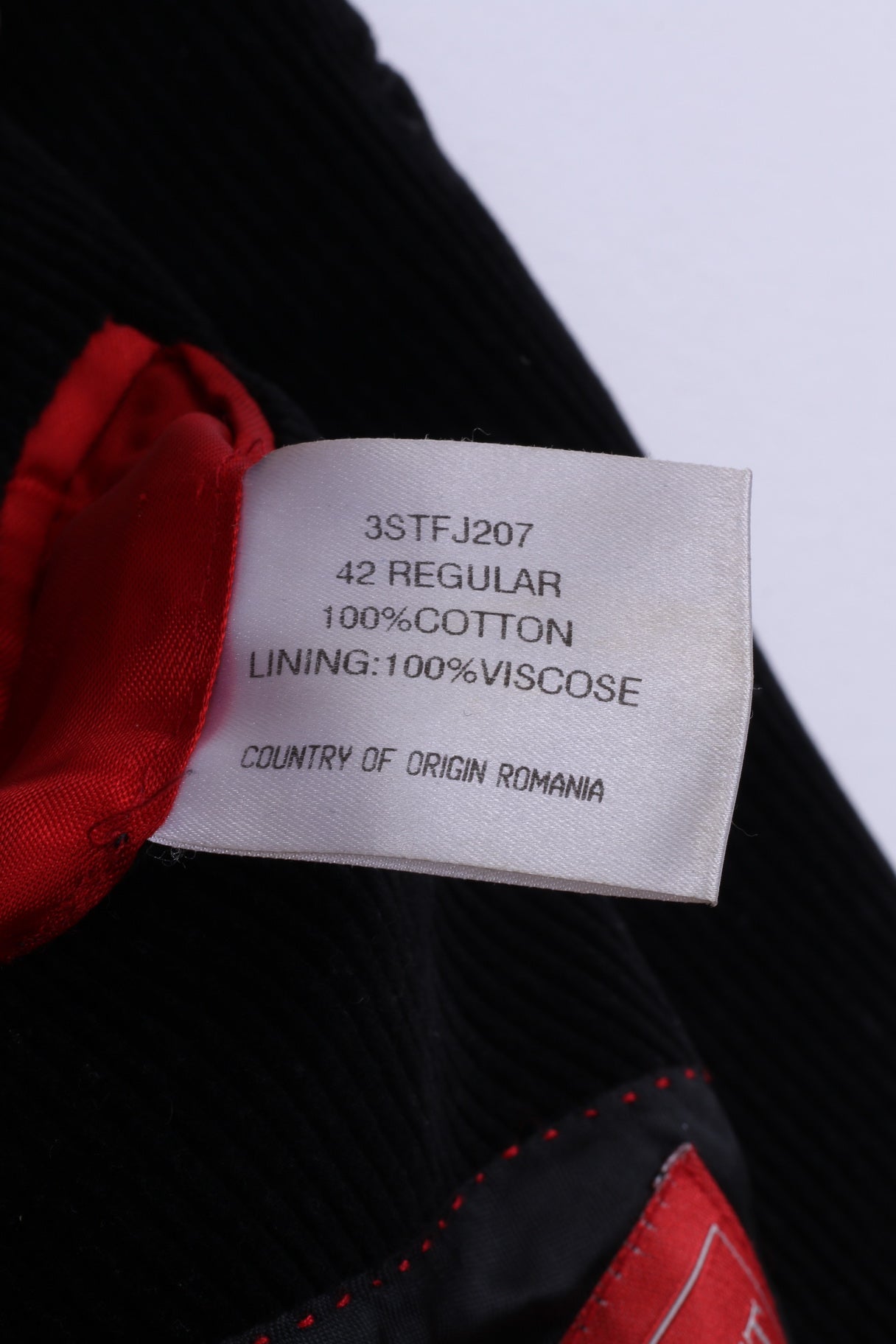 Scarlett London Uomo 42 R Blazer Velluto a coste Nero Top monopetto in cotone