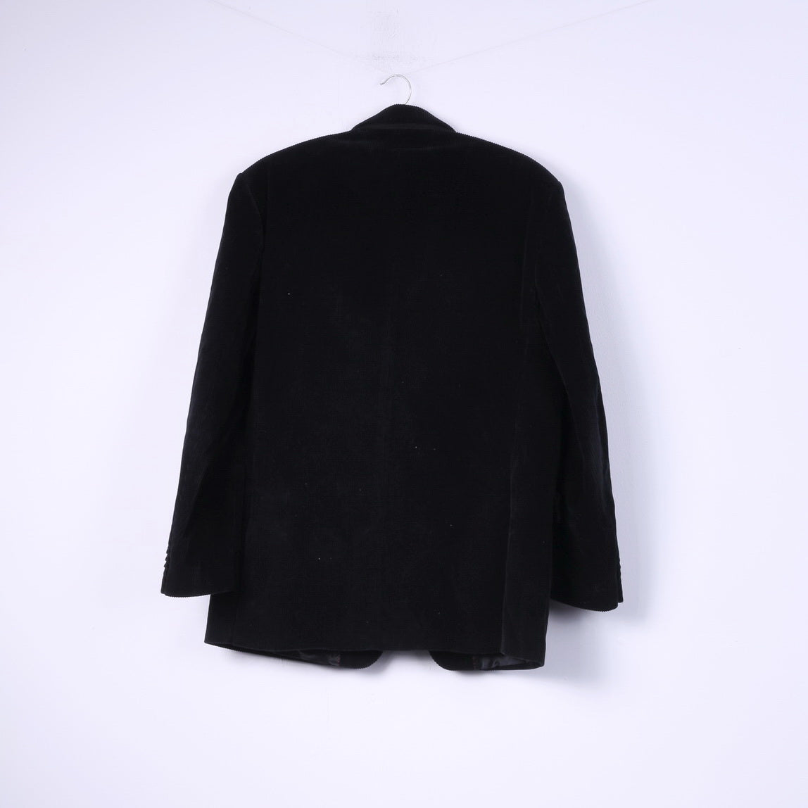 Scarlett London Uomo 42 R Blazer Velluto a coste Nero Top monopetto in cotone