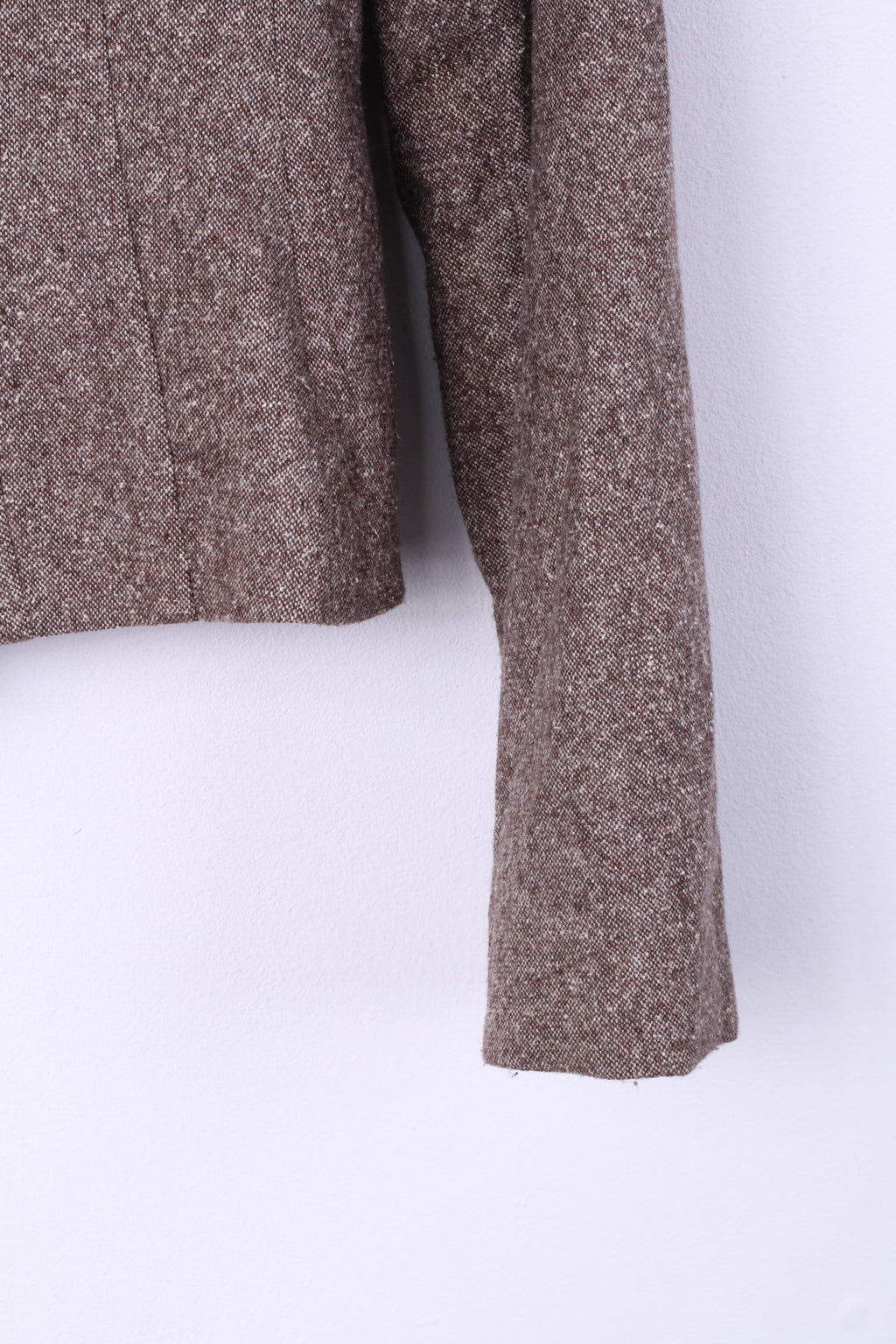 Giacca United Colors Of Benetton da donna 44 M. Giacca doppiopetto con collo in pelliccia di lana marrone