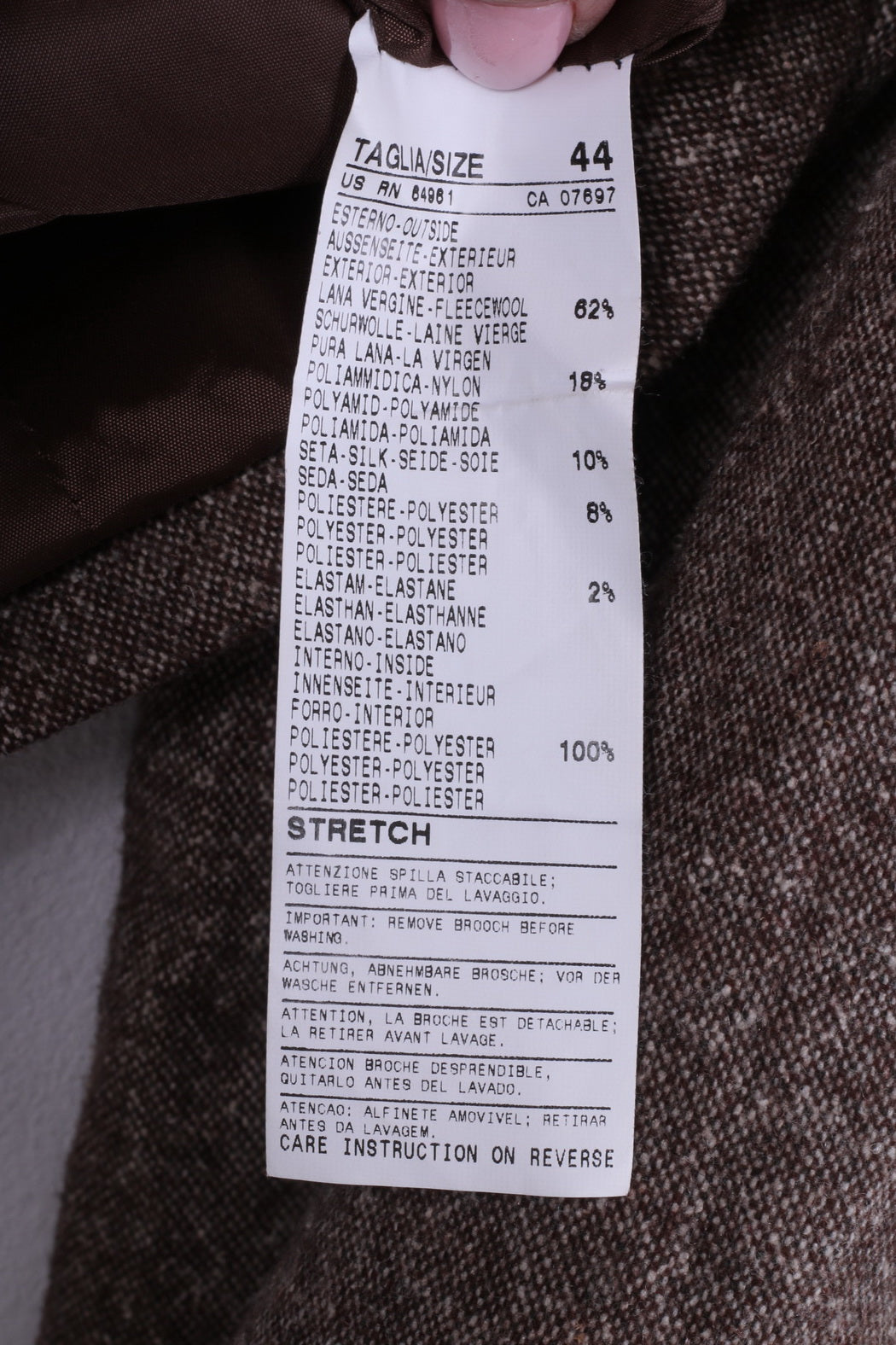 Giacca United Colors Of Benetton da donna 44 M. Giacca doppiopetto con collo in pelliccia di lana marrone