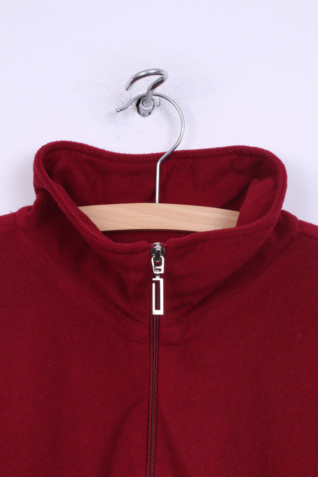 Marcel Clair Womens 36/38 M/L Fleece Top Zip Neck Sweatshirt Burgundy Sportswear