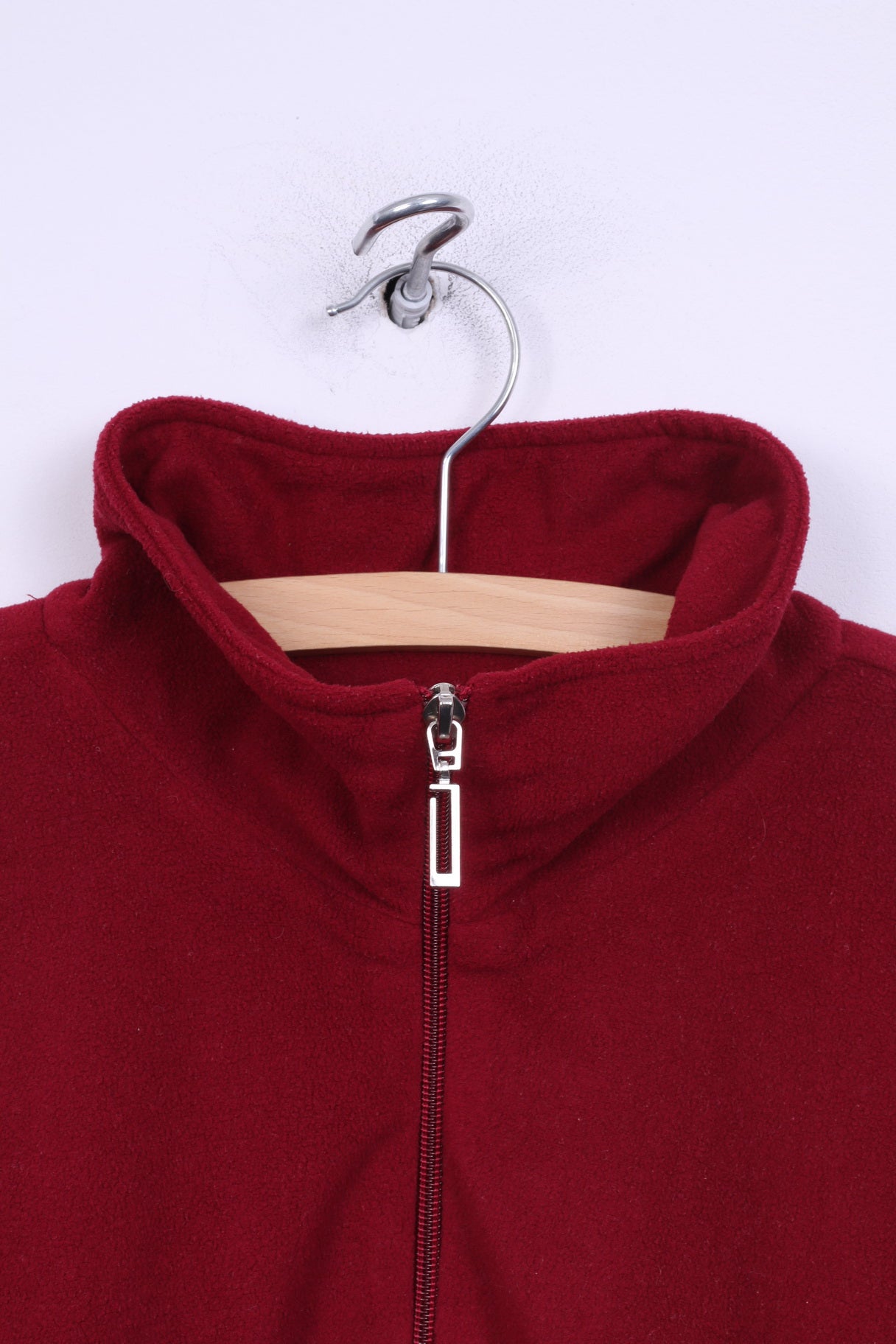 Marcel Clair Womens 36/38 M/L Fleece Top Zip Neck Sweatshirt Burgundy Sportswear