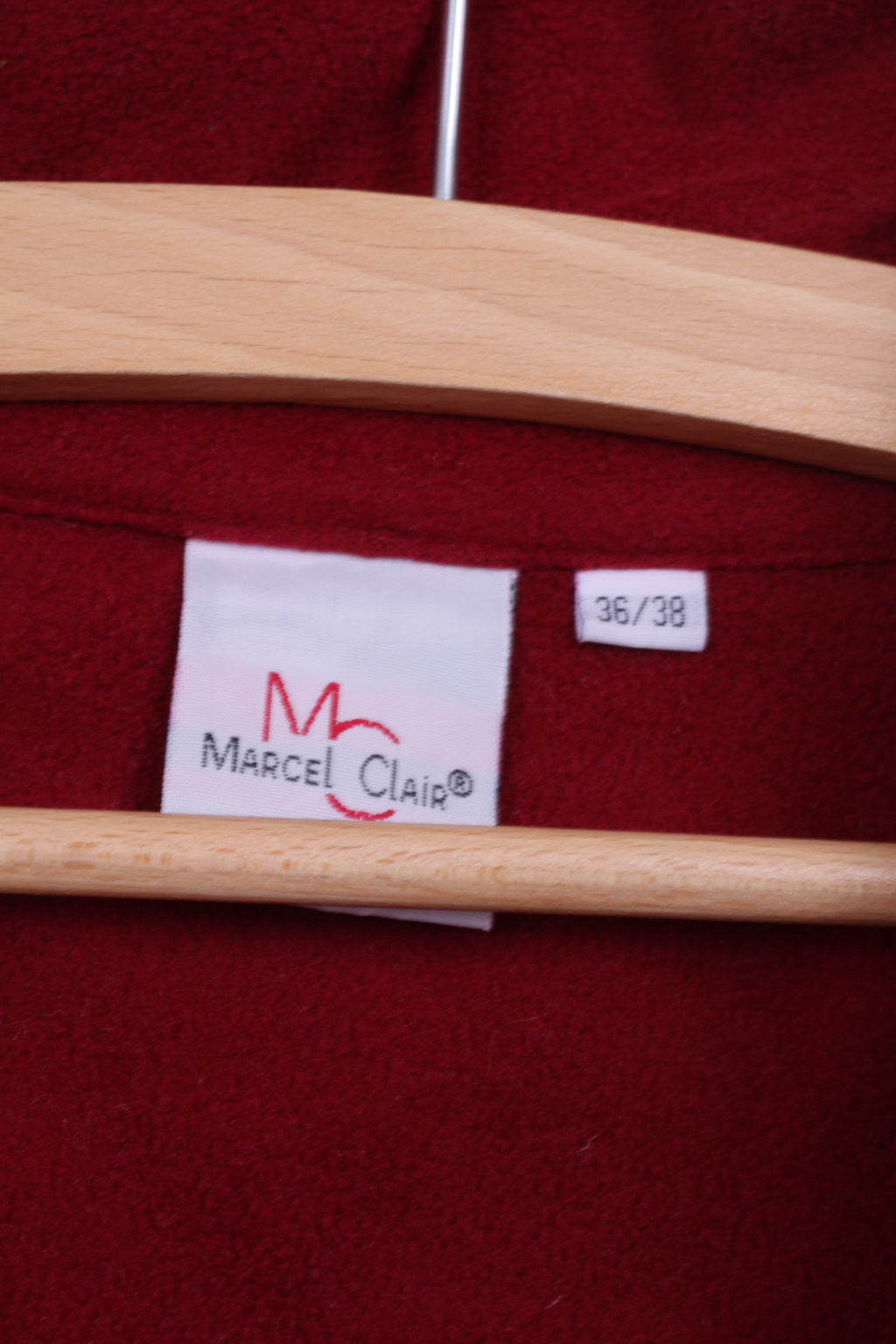 Marcel Clair Womens 36/38 M/L Fleece Top Zip Neck Sweatshirt Burgundy Sportswear