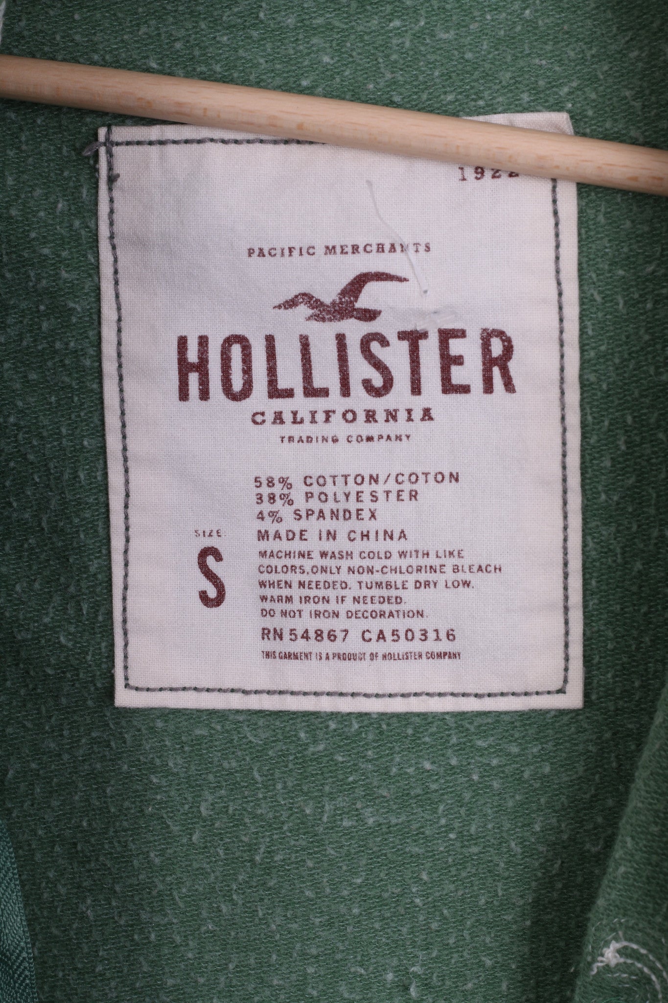 Hollister California Womens S Sweatshirt Hood Green Cotton Jumper - RetrospectClothes