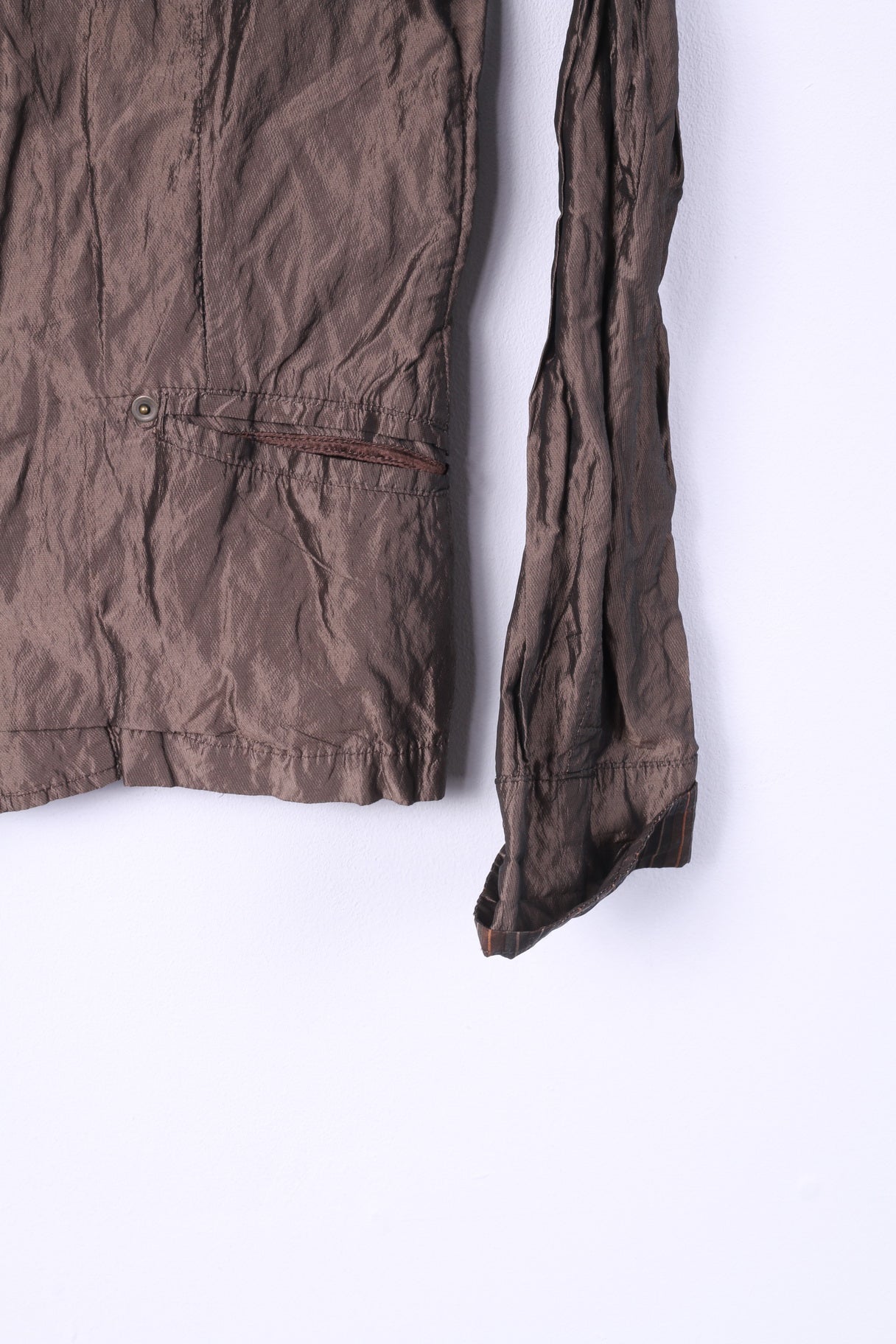 Qubha Womens L 14 Blazer leggero Bottoni dorati marroni Top monopetto Italia