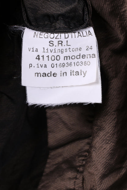 Qubha Femmes L 14 Blazer Léger Boutons Or Marron Haut Simple Boutonnage Italie