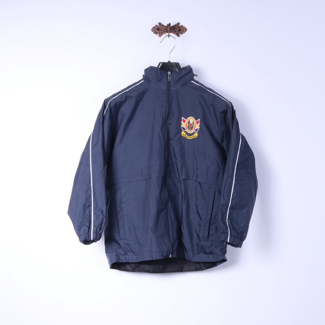 Game Gear Veste pour garçon de 13 à 14 ans en nylon bleu marine avec capuche cachée