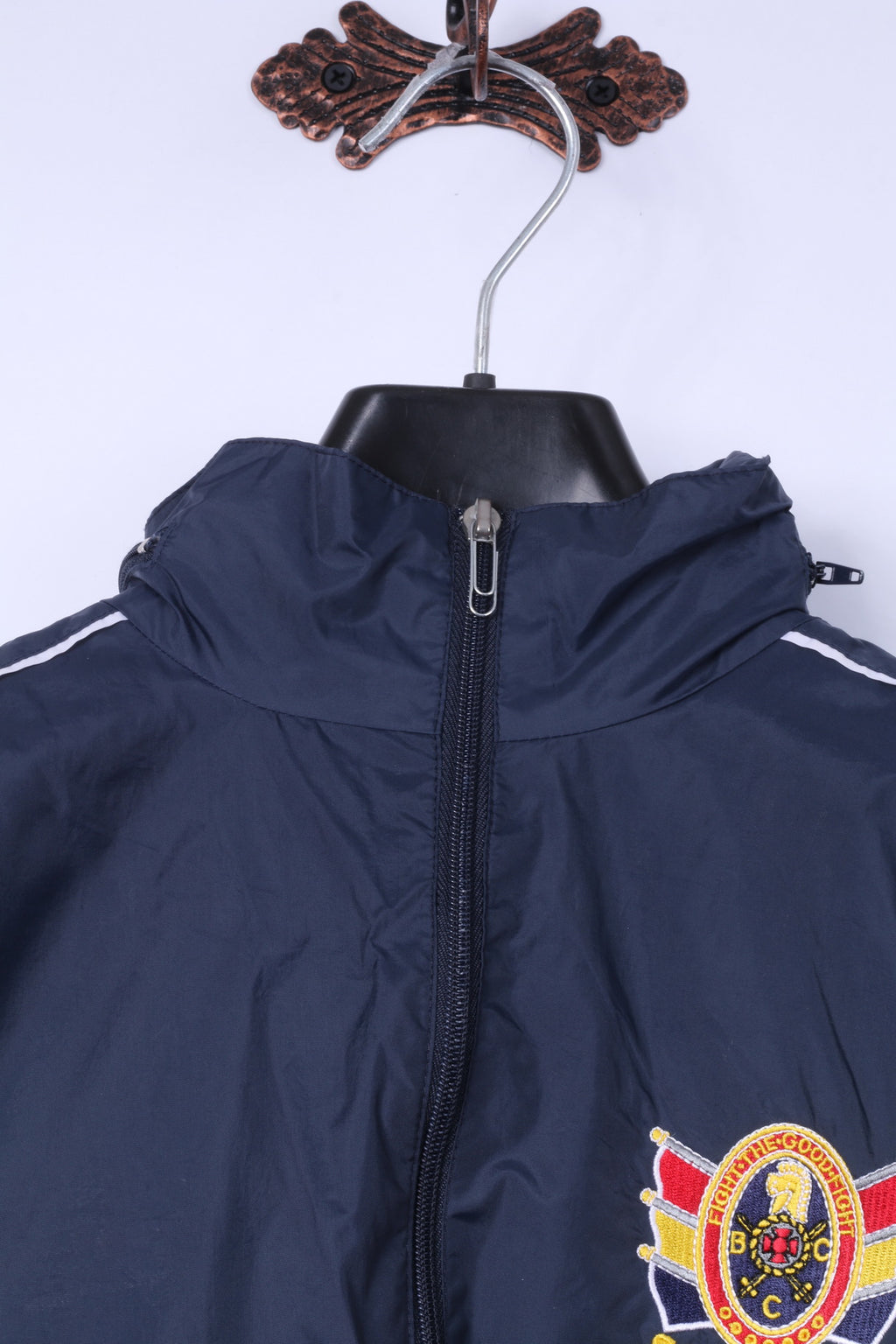 Game Gear Veste pour garçon de 13 à 14 ans en nylon bleu marine avec capuche cachée