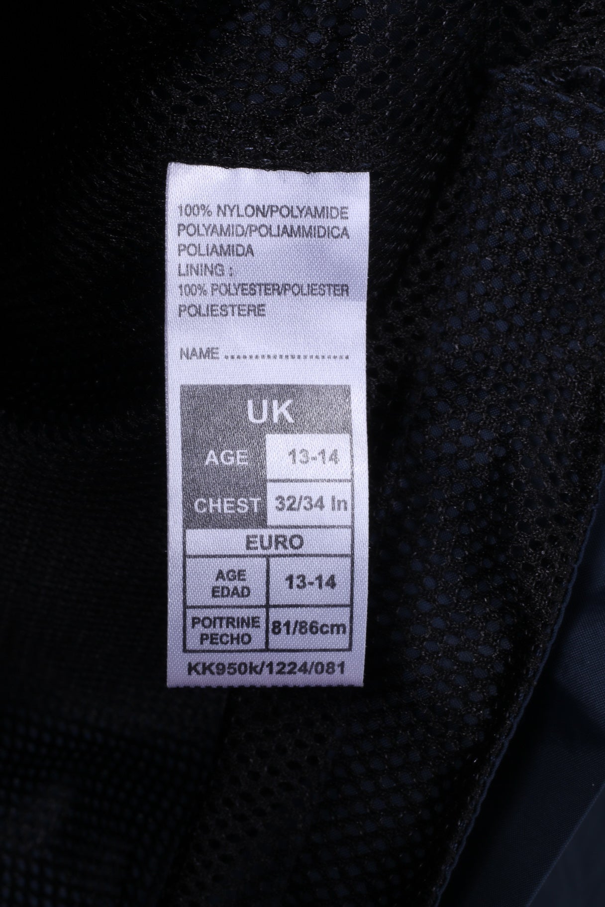 Game Gear Veste pour garçon de 13 à 14 ans en nylon bleu marine avec capuche cachée