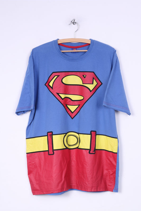 George Superman T-shirt XL pour homme Grapic Blue Tm&amp;Dc Comics (s09) à manches courtes et col rond 