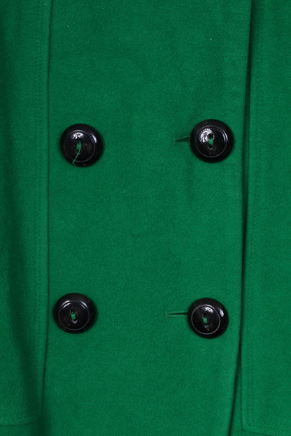 Zara Basic Donna M Peacoat Giacca doppiopetto verde lana nylon 