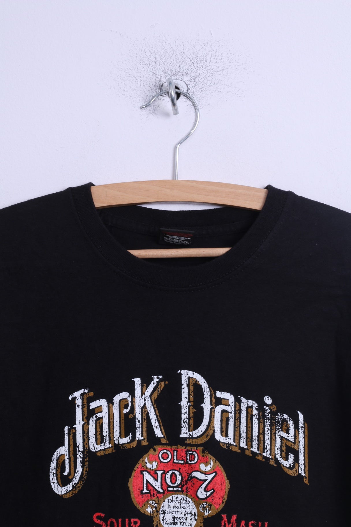 Jack Daniel's Mens M T- Shirt Black Cotton Crew Neck Graphic Whiskey