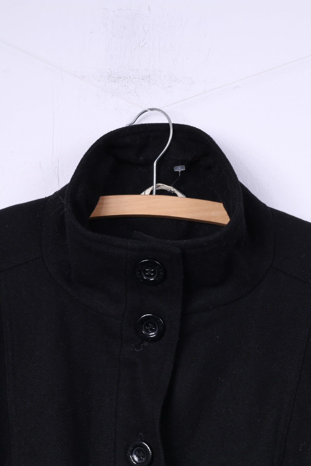 Giacca River Island da donna 12 38 M in lana nera monopetto con cintura