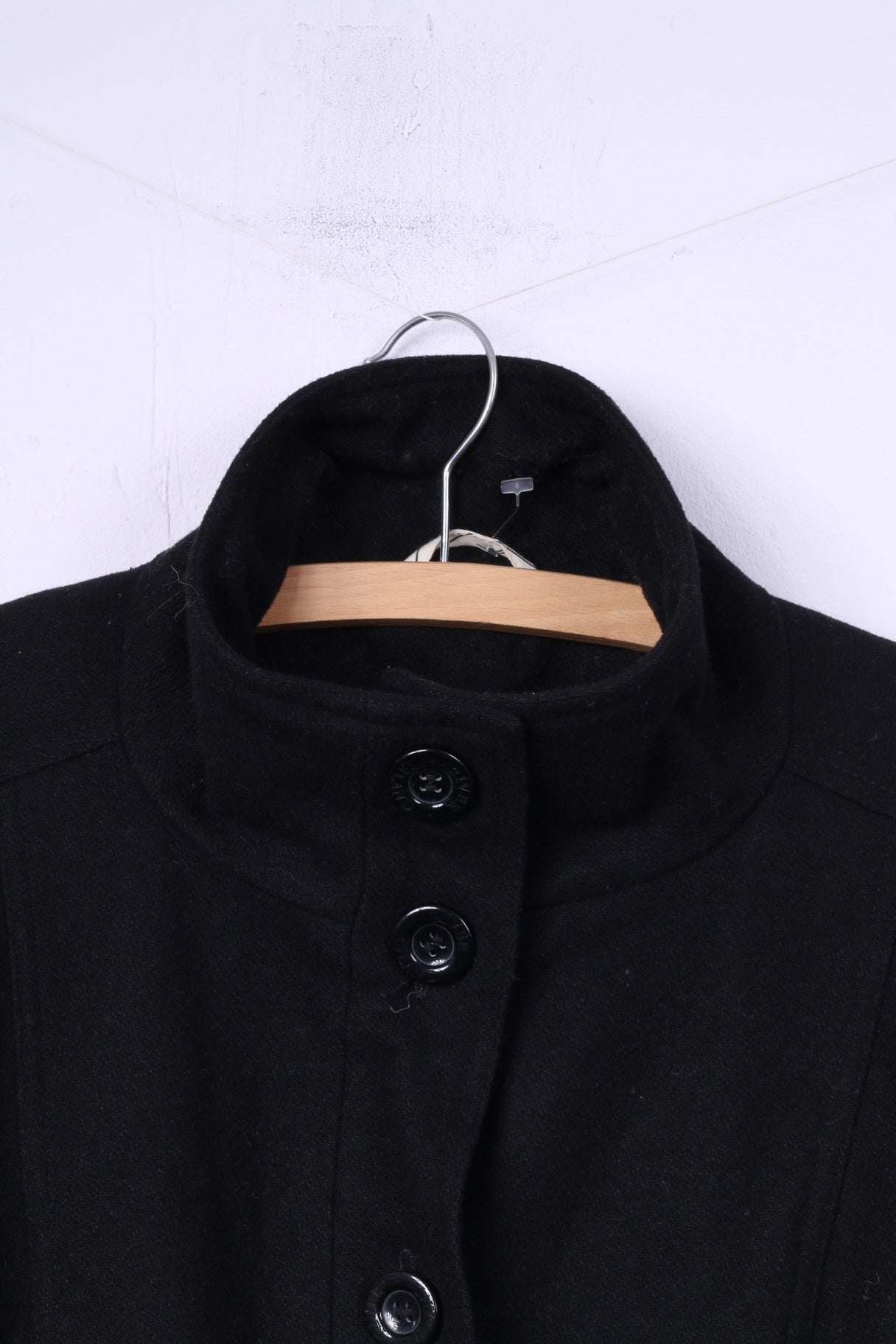 Giacca River Island da donna 12 38 M in lana nera monopetto con cintura