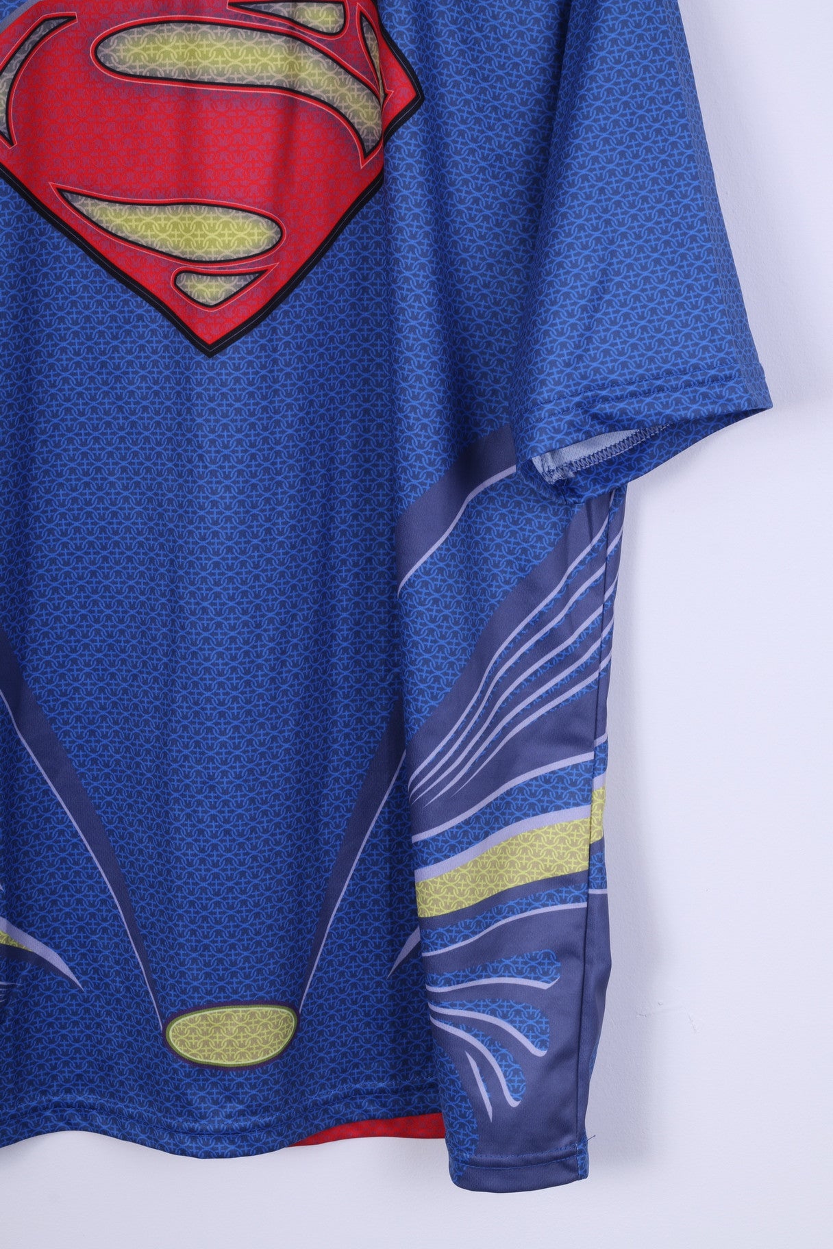 No name Chemise XXXL pour homme Superman Comic Bleu brillant Top ras du cou