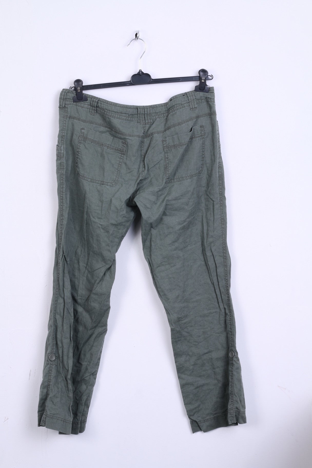 New Look Womens 14 42 L Trousers Green Pants Linen